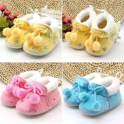 Baby Soft Plush Ball Winter Shoes